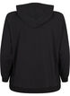 Sweat cardigan with a hood and pockets, Black, Packshot image number 1