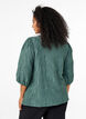 Blouse with texture and 3/4 sleeves, Green, Model image number 2