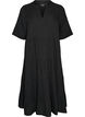 A-line midi dress in cotton muslin, Black, Packshot image number 0