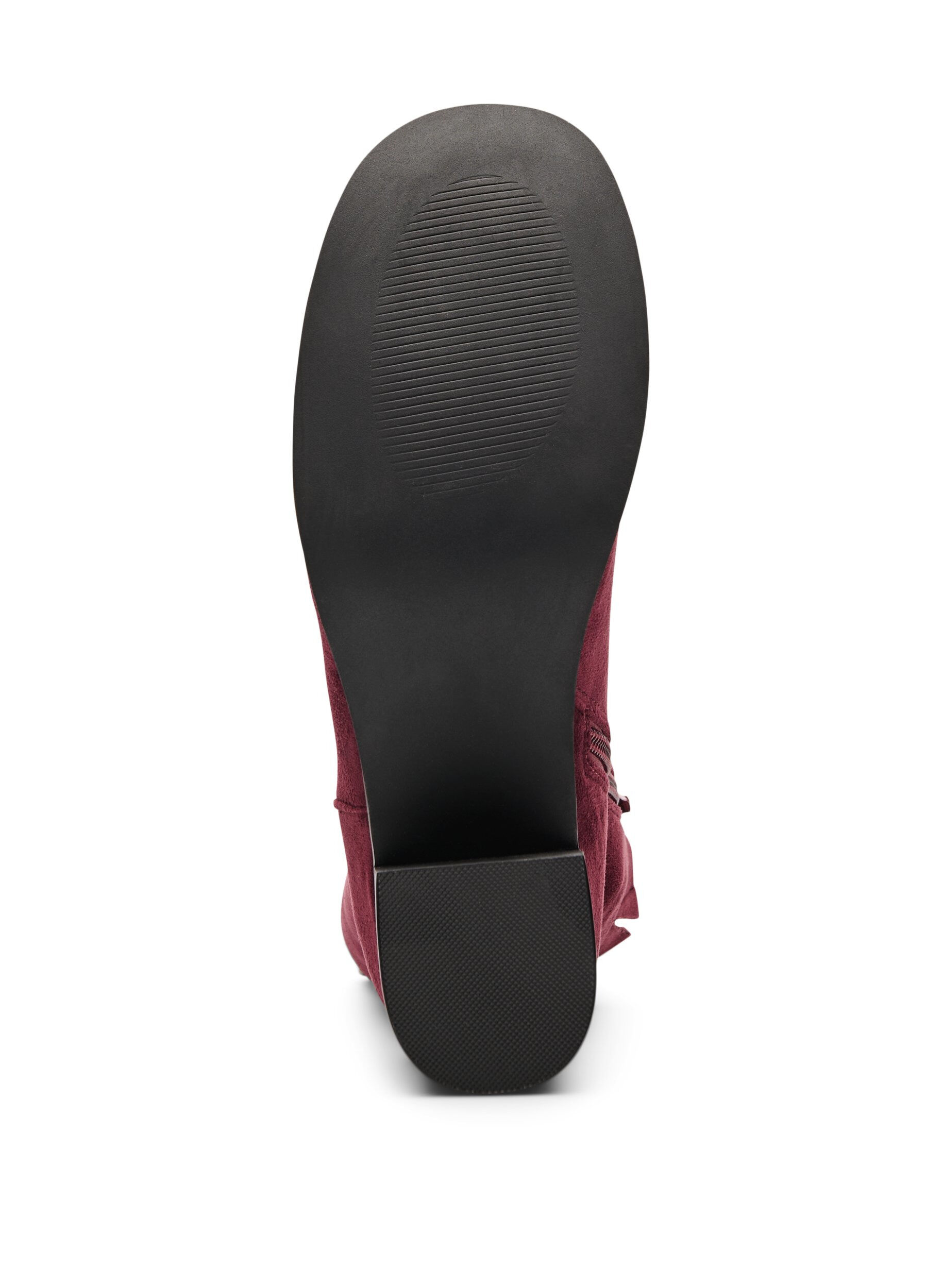 Zizzifashion Ankle boot in faux suede with round toe, Red, Packshot image number 3