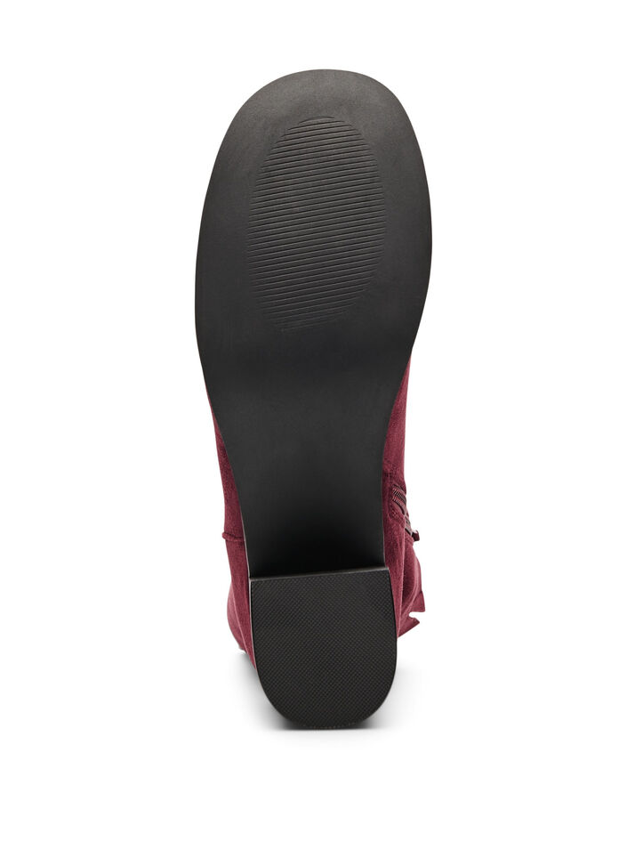 Wide fit - Ankle boot in faux suede with a round toe, Red, Packshot