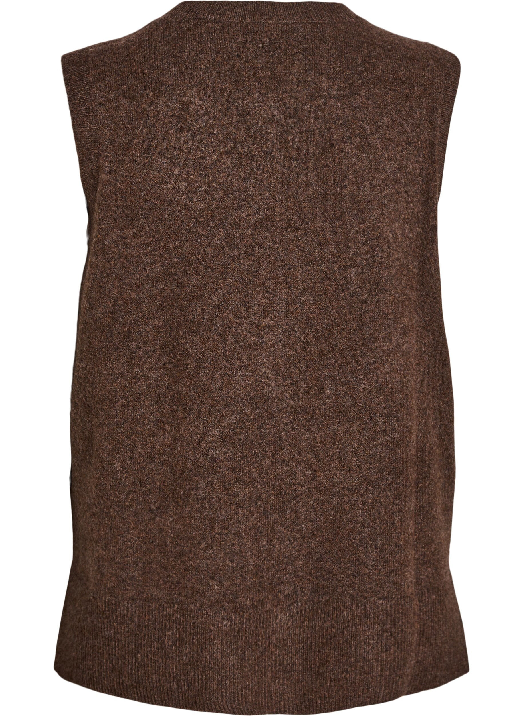 ZizzifashionKnitted vest with ribbed edges, Green, Packshot image number 1