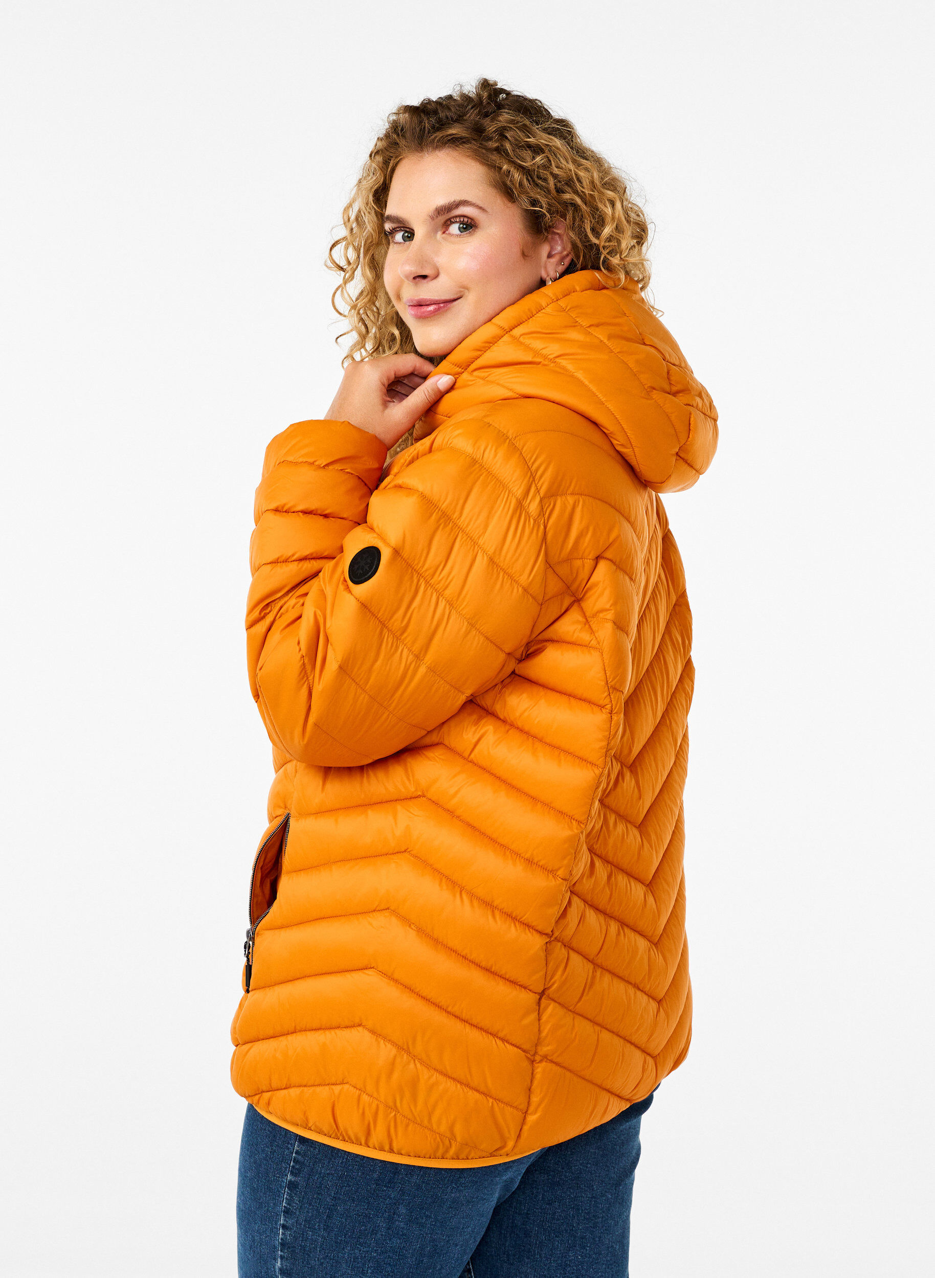Zizzifashion Lightweight jacket with hood, Orange, Model image number 2