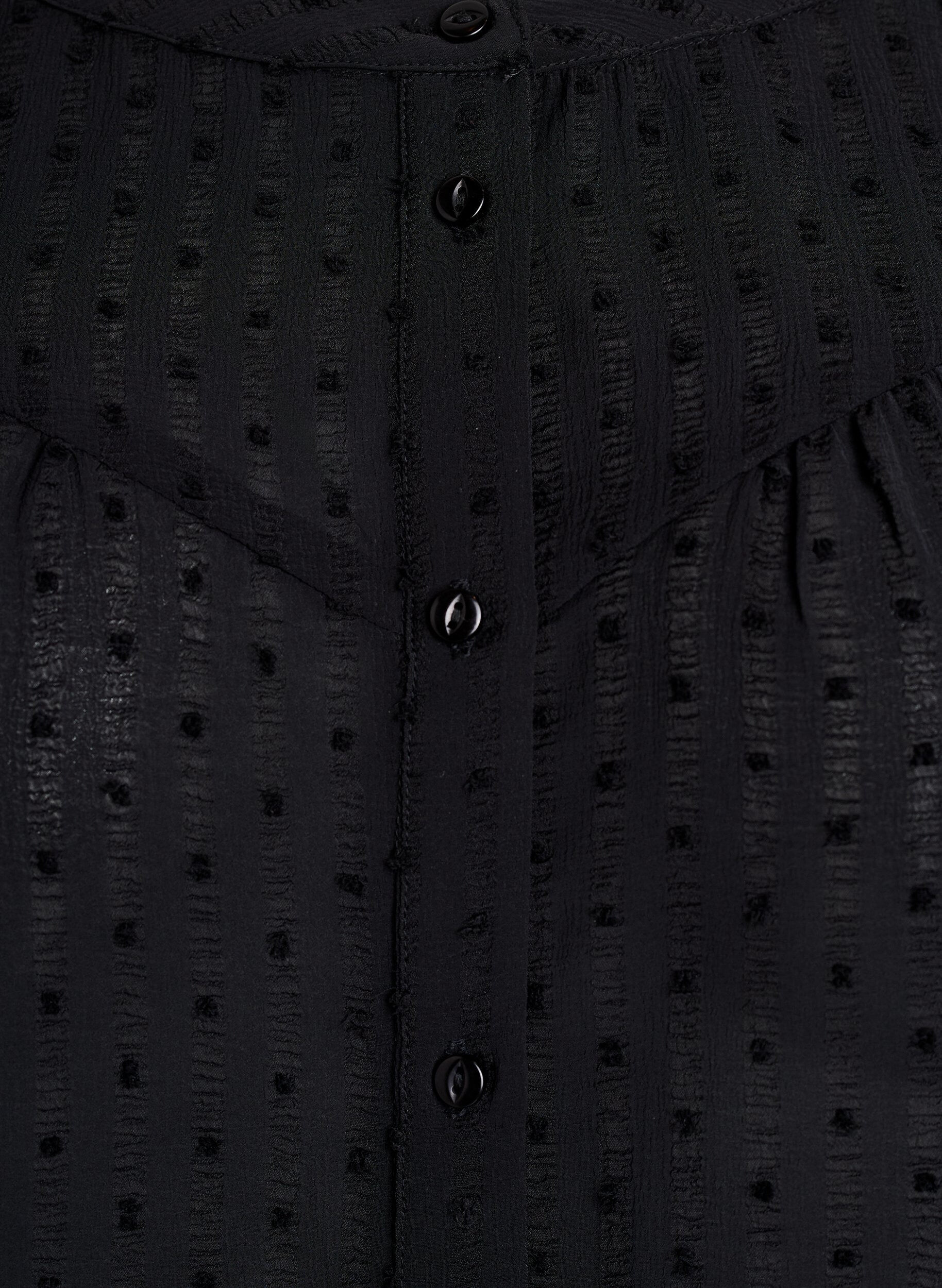 Zizzifashion Shirt with a textured dot pattern and embroidery details, Black, Packshot image number 2