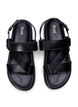 Wide fit - Leather sandal with adjustable straps, Black, Packshot image number 2