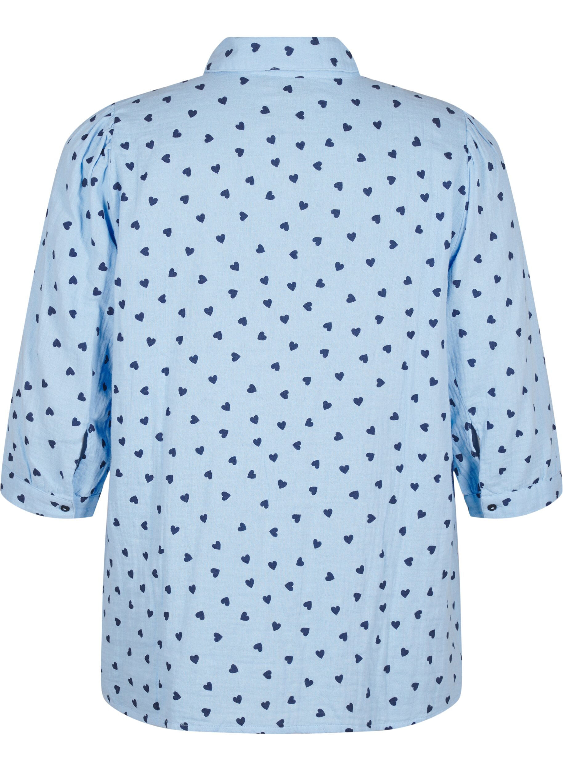 Zizzifashion Shirt blouse with 3/4 sleeves, Light Blue, Packshot image number 1