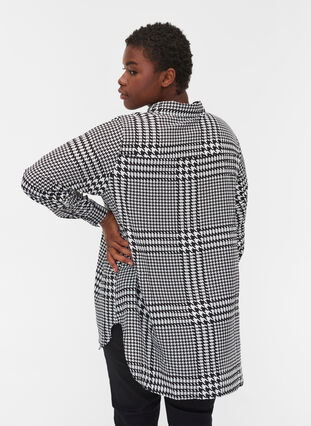 Checked long-sleeved shirt, Black Check, Model image number 1
