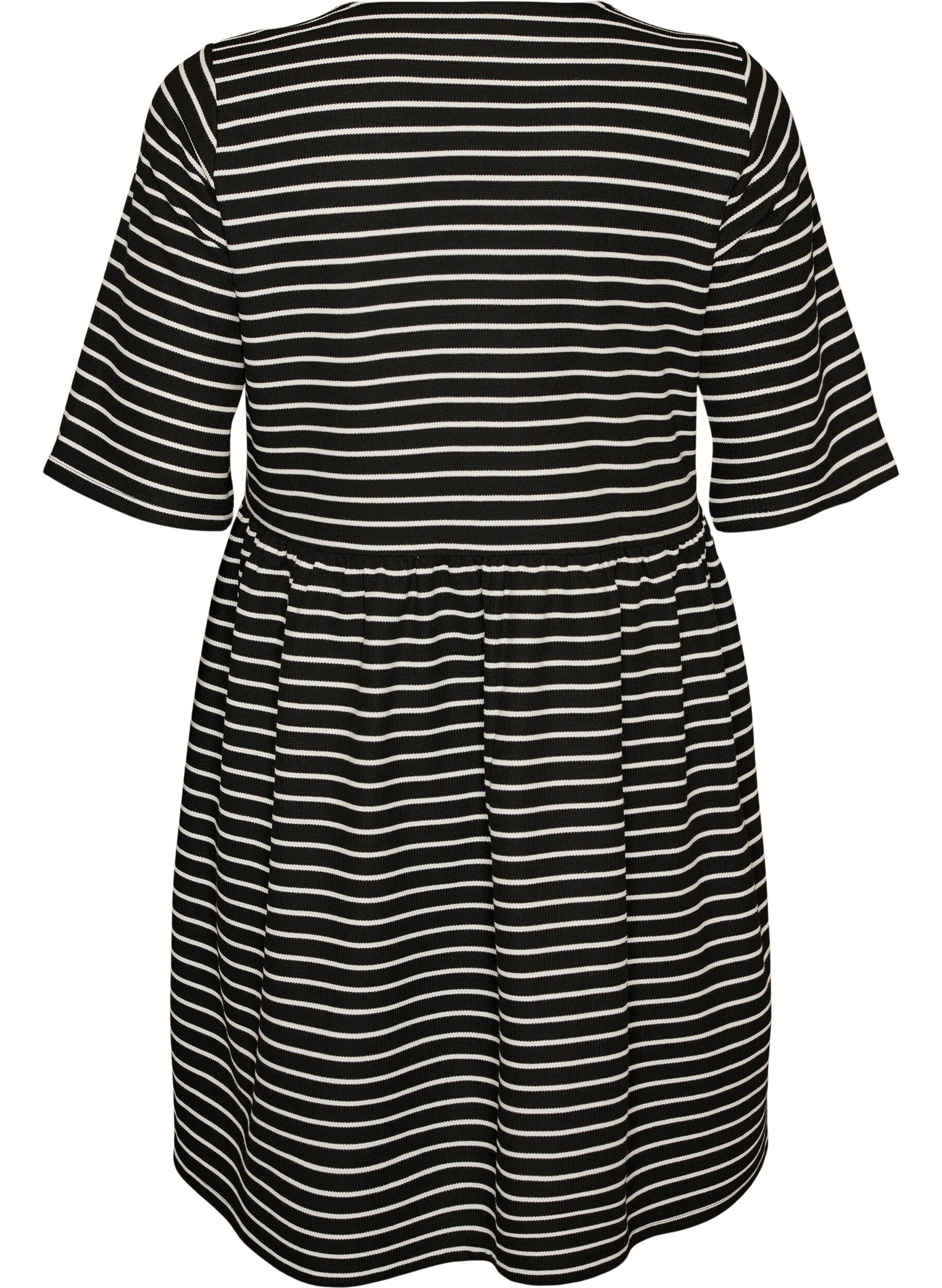 Zizzifashion Dress with a ribbed texture and an empire line, White, Packshot image number 1