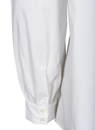 Cotton shirt with a large collar, Bright White, Packshot image number 3