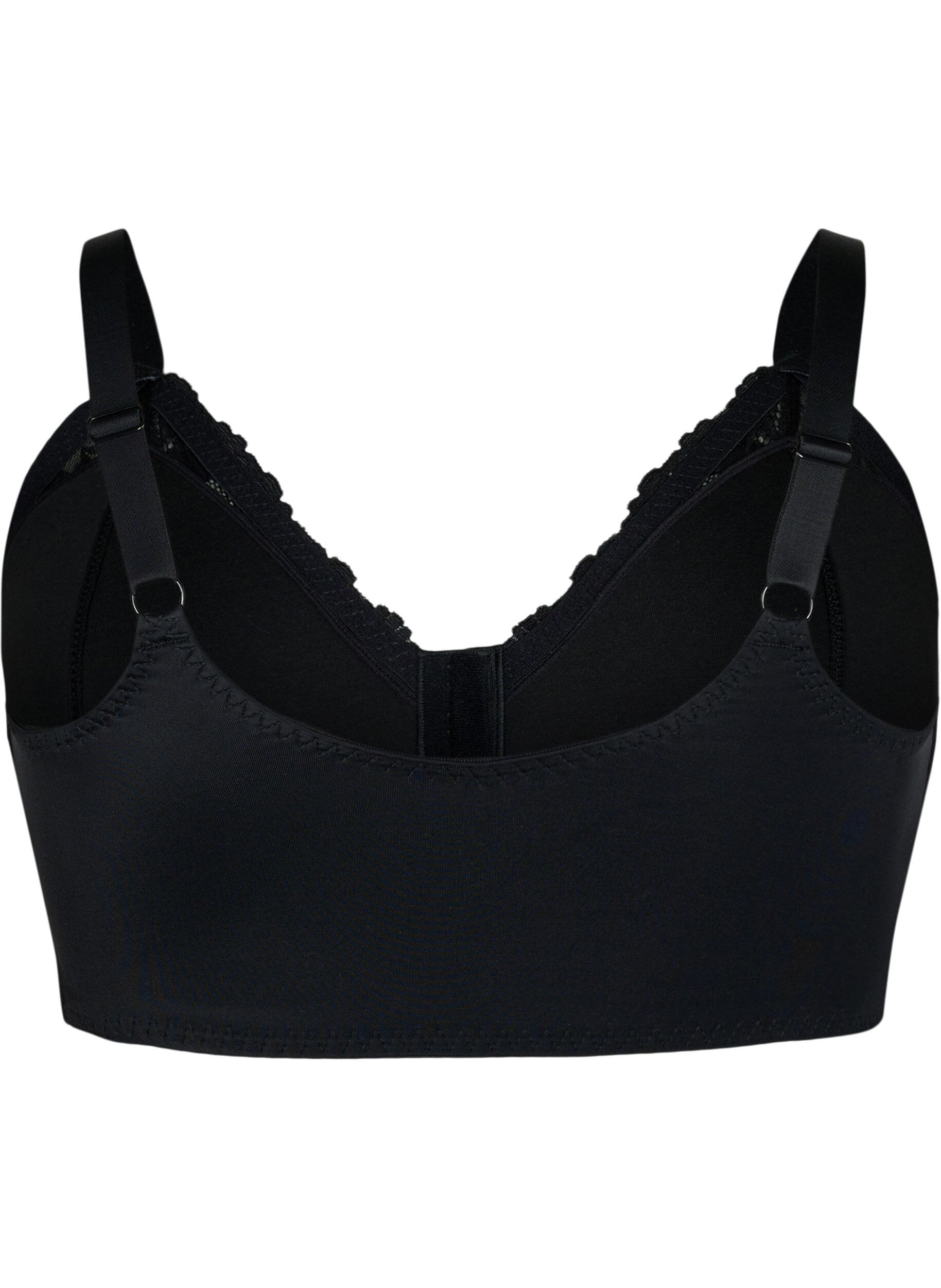 Zizzifashion Lace bra with front closure, Black, Packshot image number 1