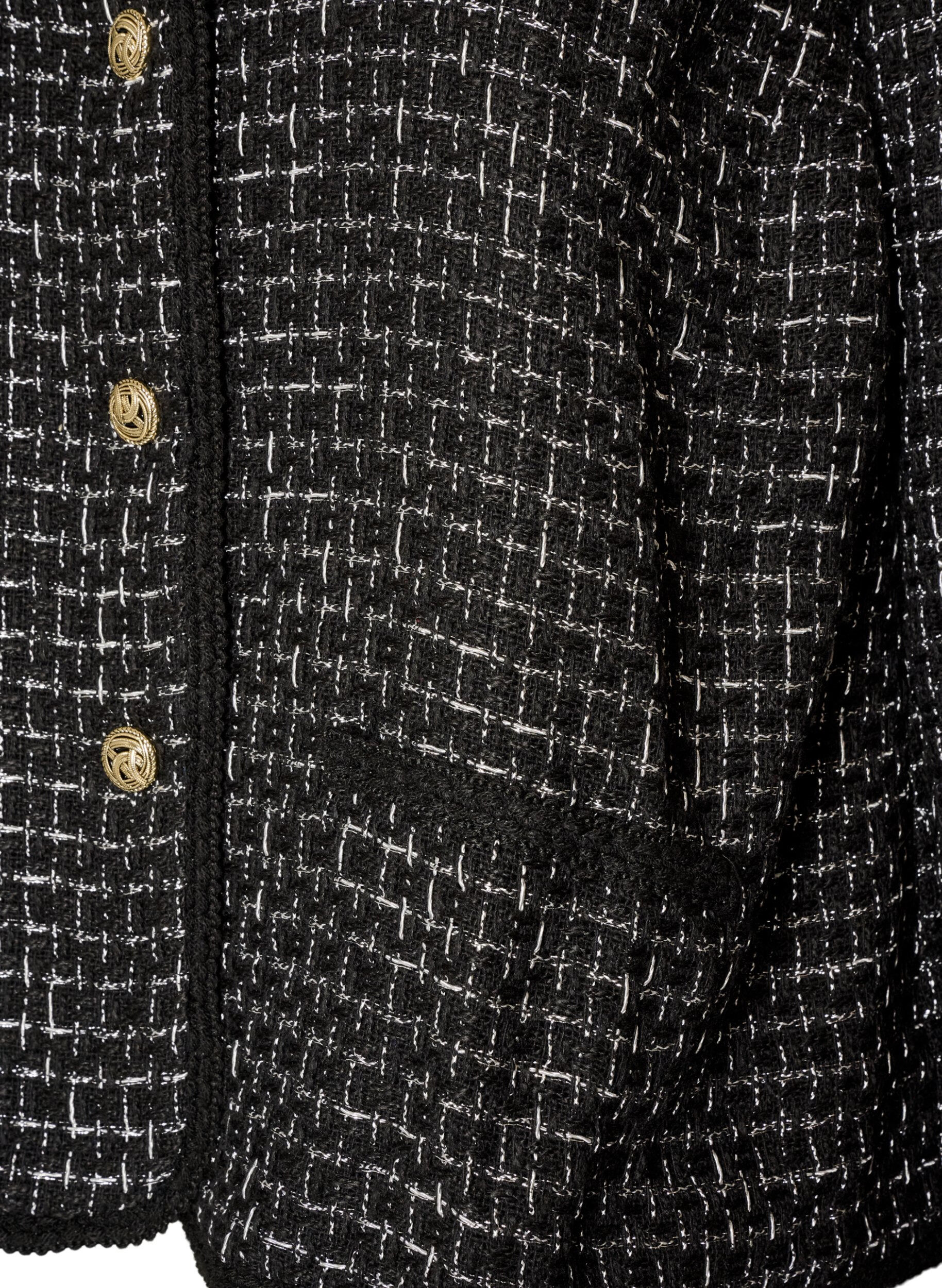 ZizzifashionJacket in boucl&eacute; with gold-coloured buttons, Black, Packshot image number 3