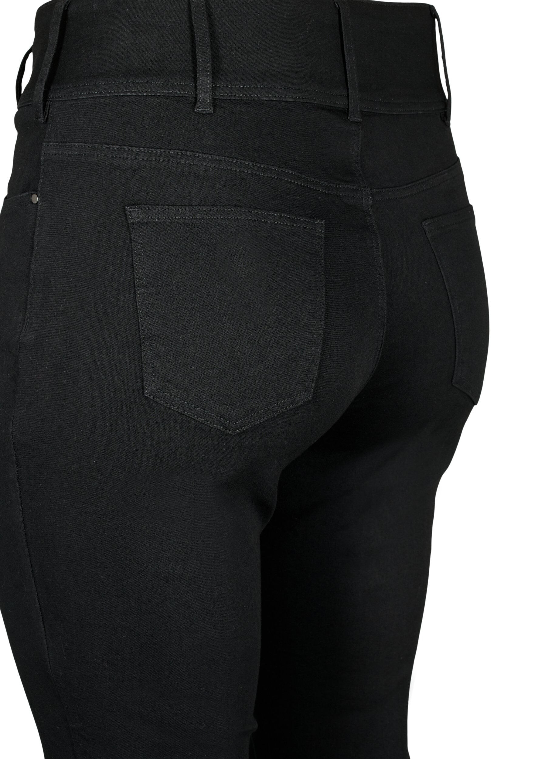 Zizzifashion Super slim Bea jeans with extra high waist, Black, Packshot image number 3
