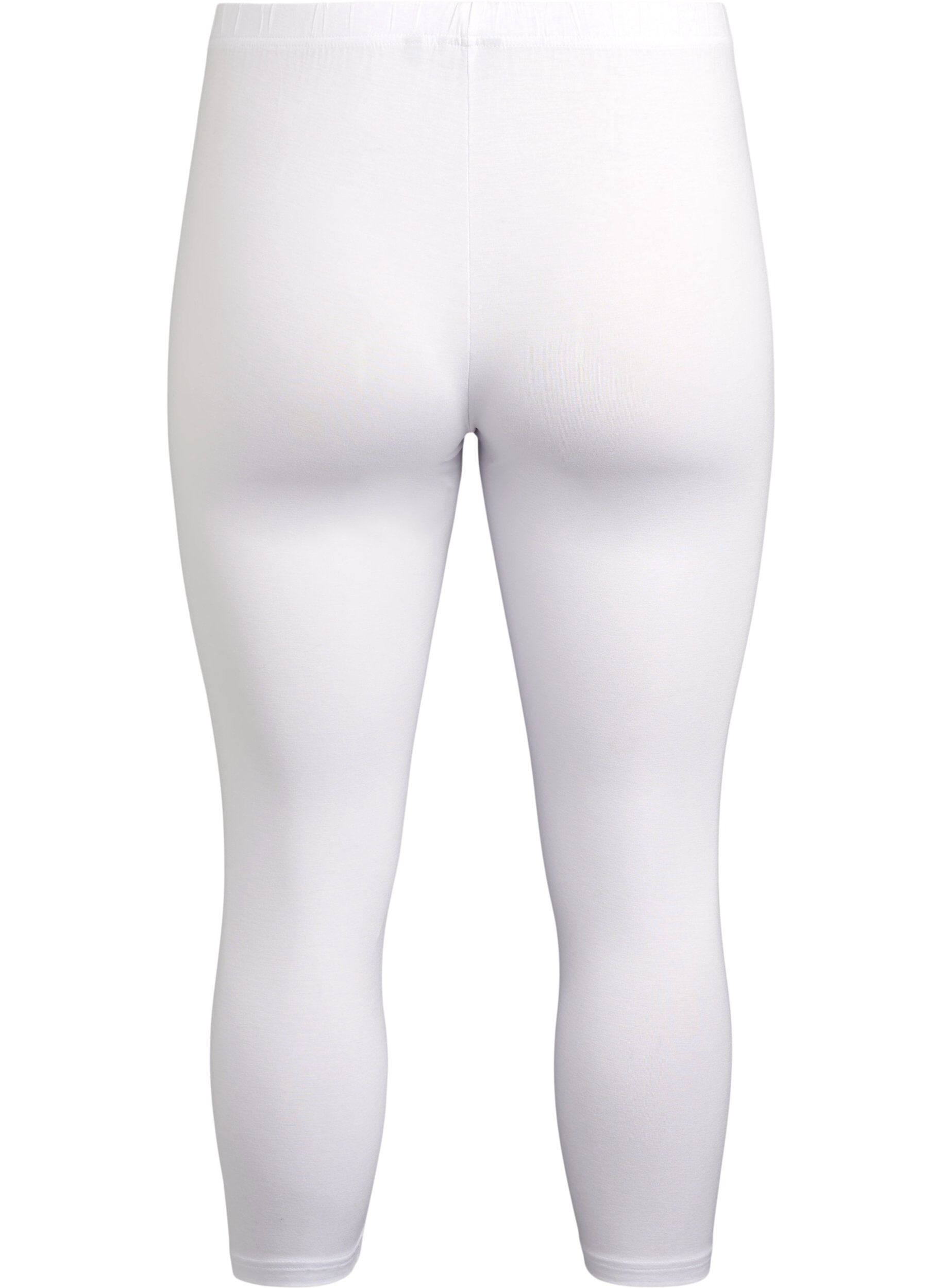 ZizzifashionBasic 3/4-length viscose leggings, White, Packshot image number 1