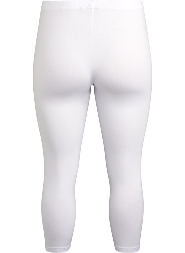 Basic 3/4-length viscose leggings, White, Packshot image number 1