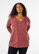 Long-sleeved t-shirt with V-neck and buttons, Brown, Model image number 0