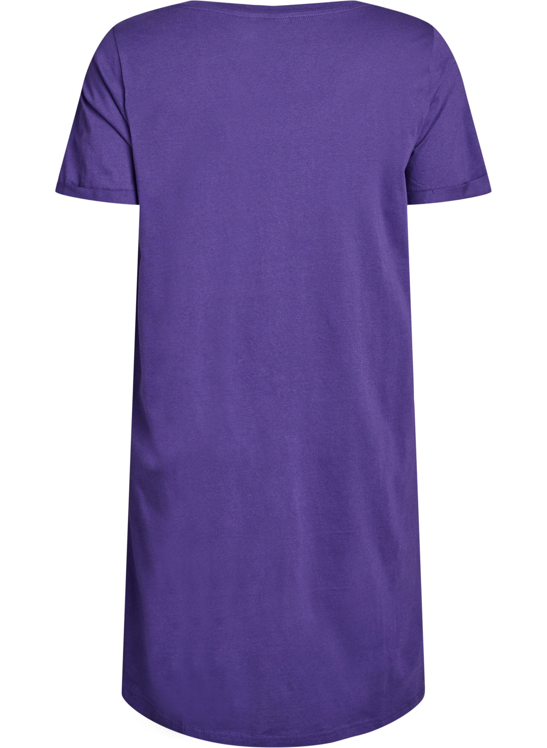 Zizzifashion Short-sleeved nightgown in organic cotton, Purple, Packshot image number 1