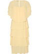 Maxi dress with ruffle layers and detachable cape, Yellow, Packshot image number 1