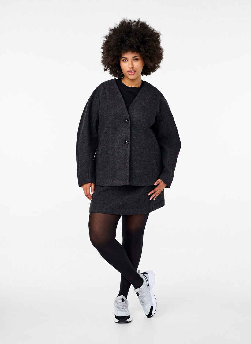 Tailored blazer, Dark Grey Melange, Model image number 2