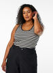 Striped tank top with a rib structure, Black, Model image number 0