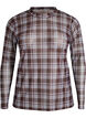 Checked mesh blouse, Blue, Packshot image number 0