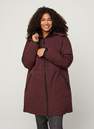 Winter jacket with zip and pockets, Fudge, Model image number 0