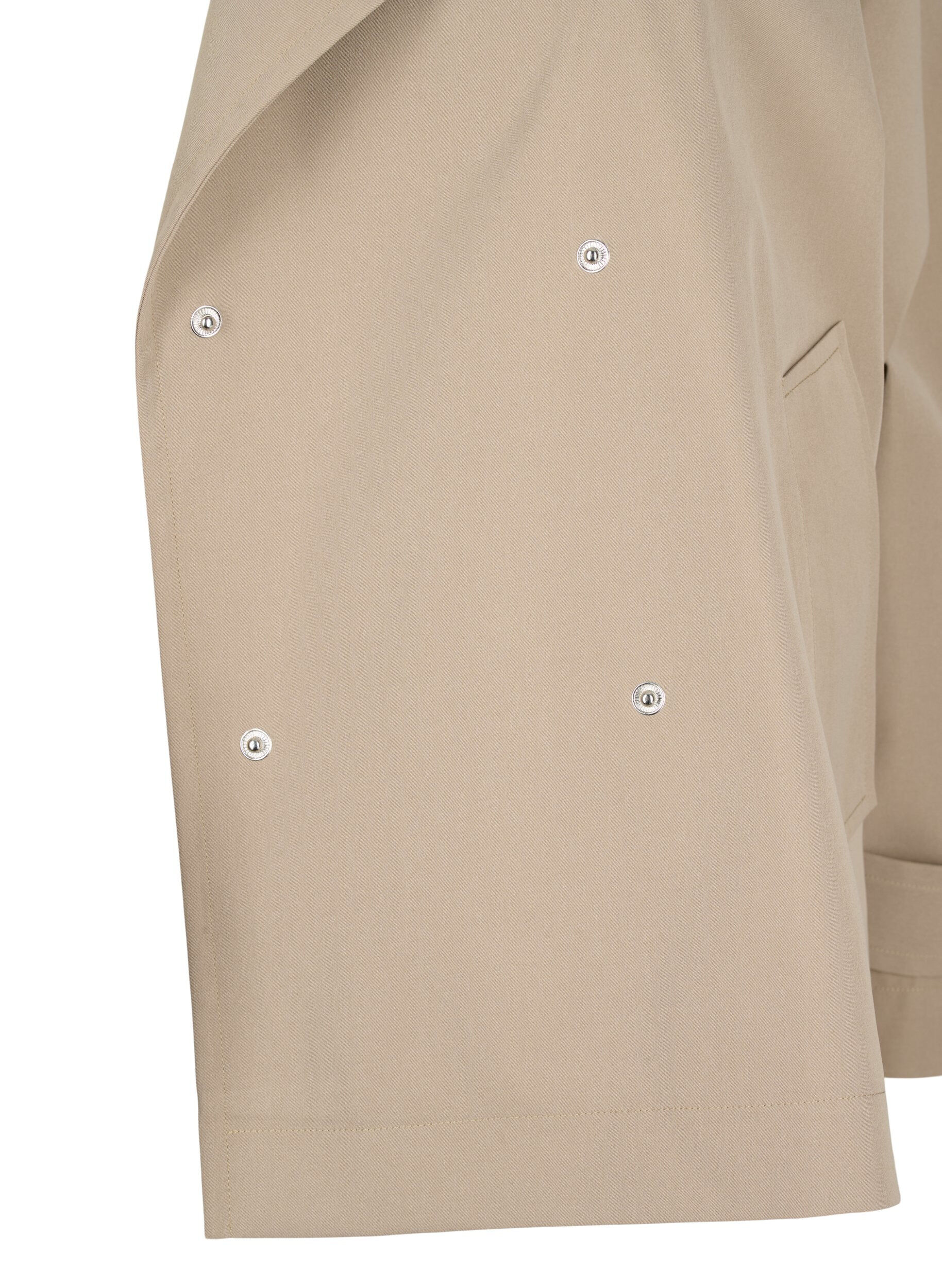 Zizzifashion Short trench coat with snap button closure, Coriander, Packshot image number 4
