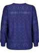 Long-sleeved blouse with an openwork pattern, Purple, Packshot image number 1