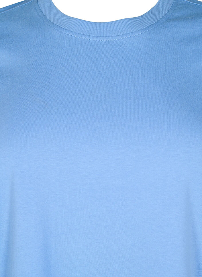 Basic cotton T-shirt with round neck, Light Blue, Packshot image number 2
