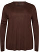 Long-sleeved blouse in wool and viscose, Brown, Packshot image number 0