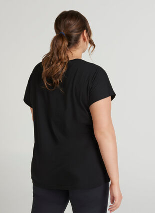 T-shirt with print, Black, Model image number 1