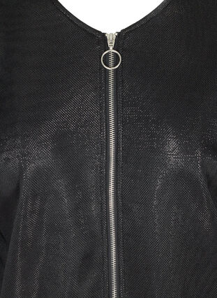 Short jacket with glitter and zip, Black, Packshot image number 2
