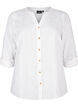 Cotton shirt blouse with a v-neck, White, Packshot image number 0