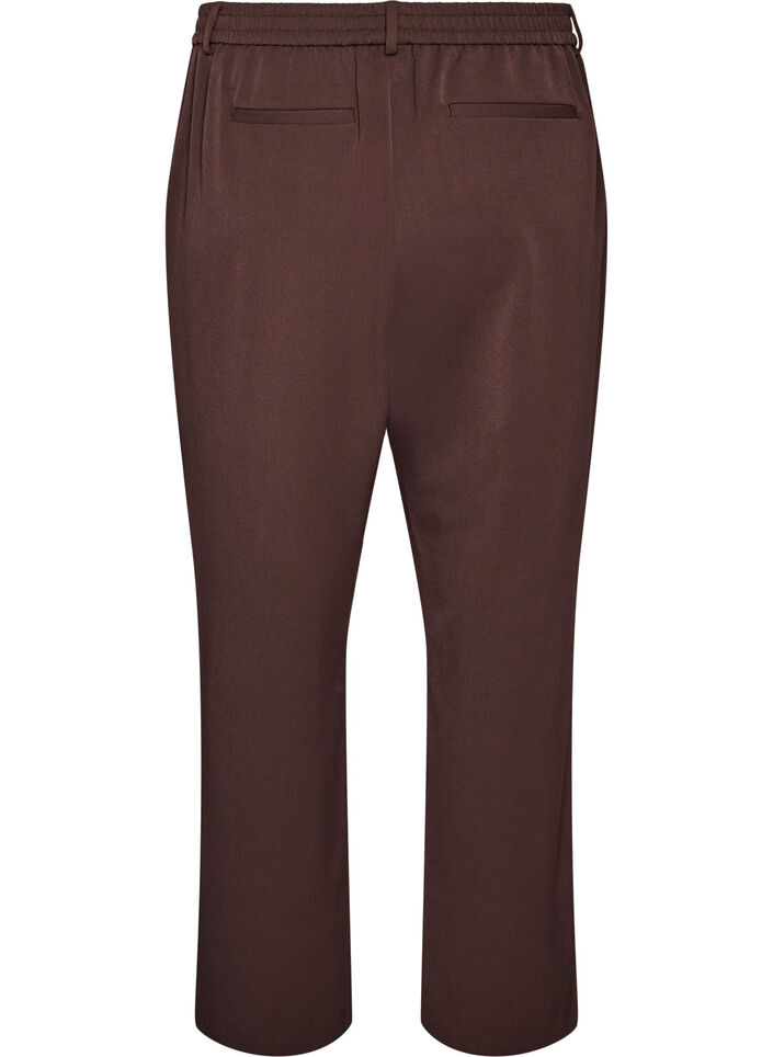 High-waisted tailored trousers with straight fit, Brown, Packshot image number 1