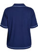 Jersey polo shirt with contrast trims, Blue, Packshot image number 1