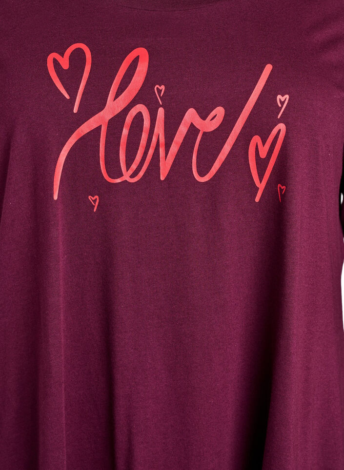 Long-sleeved nightgown in organic cotton, Red, Packshot image number 2
