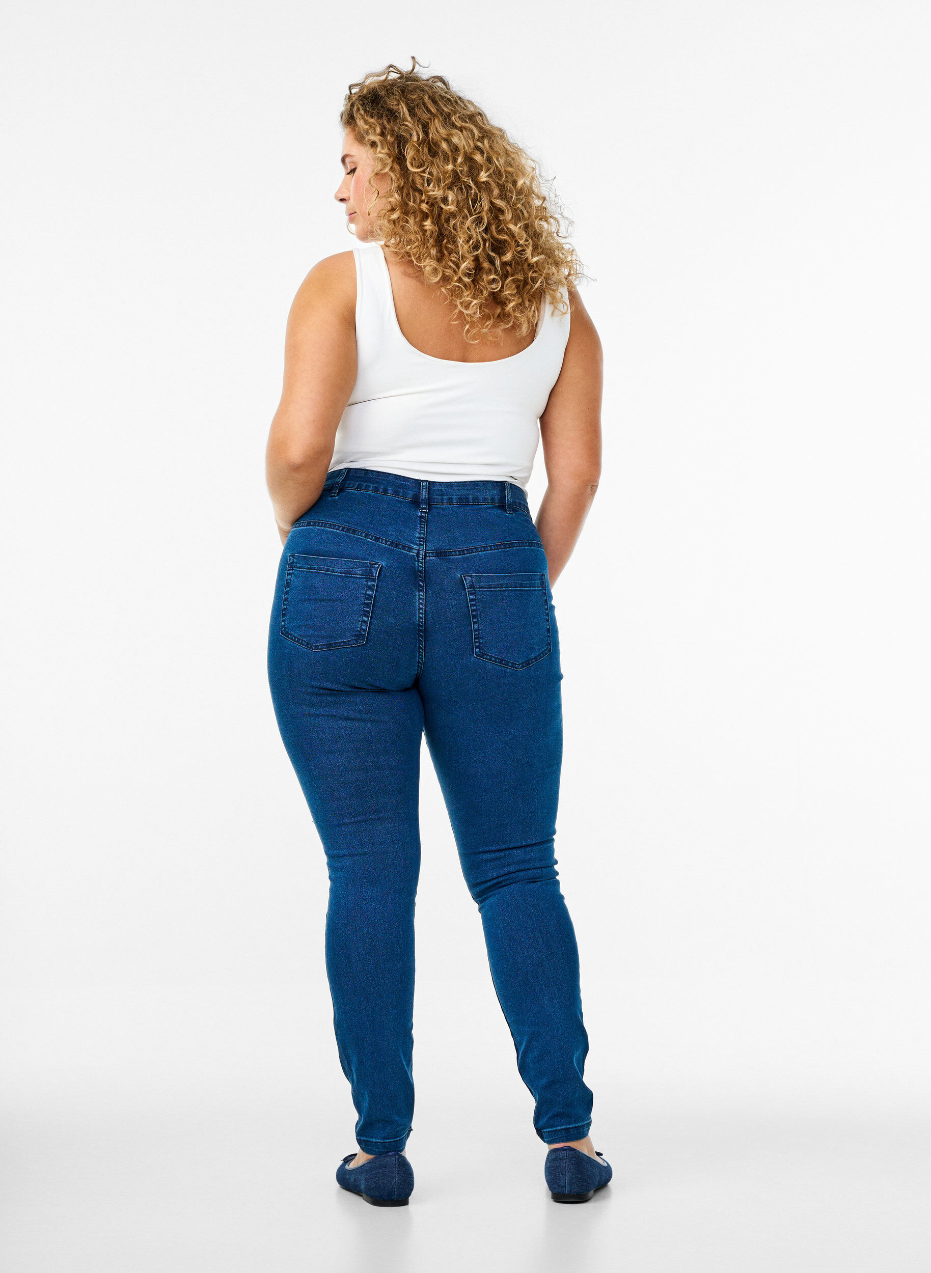 Zizzifashion High-waisted super slim Amy jeans , Blue, Model image number 1