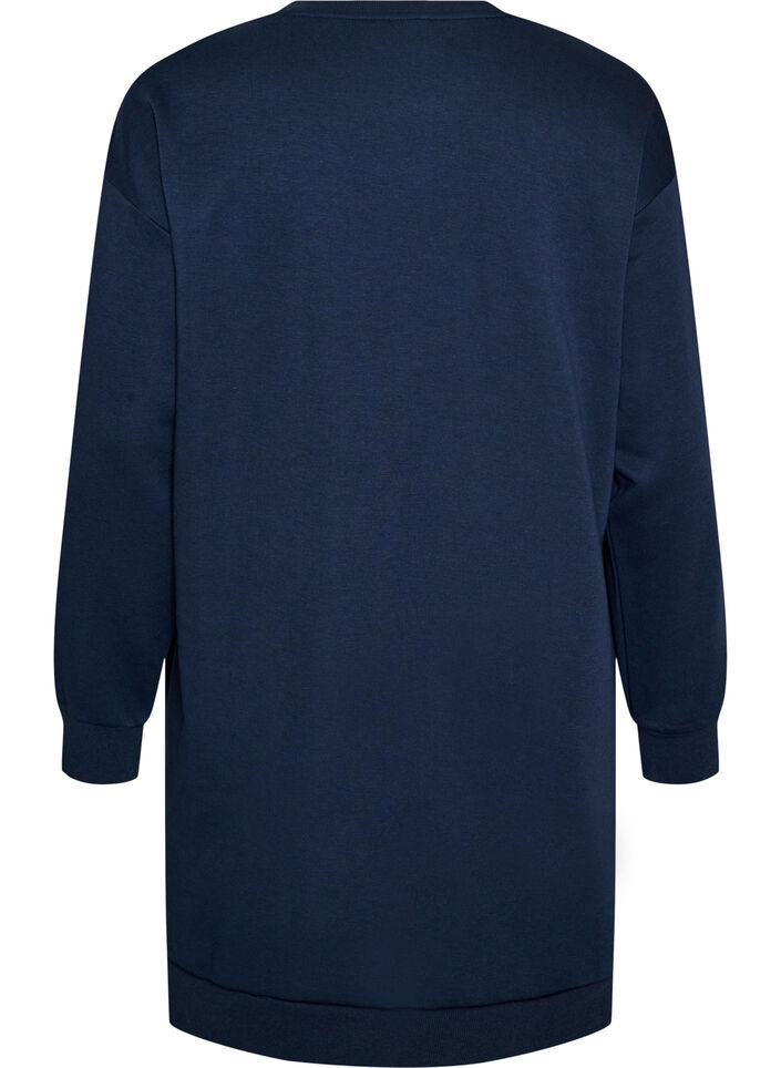 Loose sweatshirt dress with pockets, Blue, Packshot image number 1