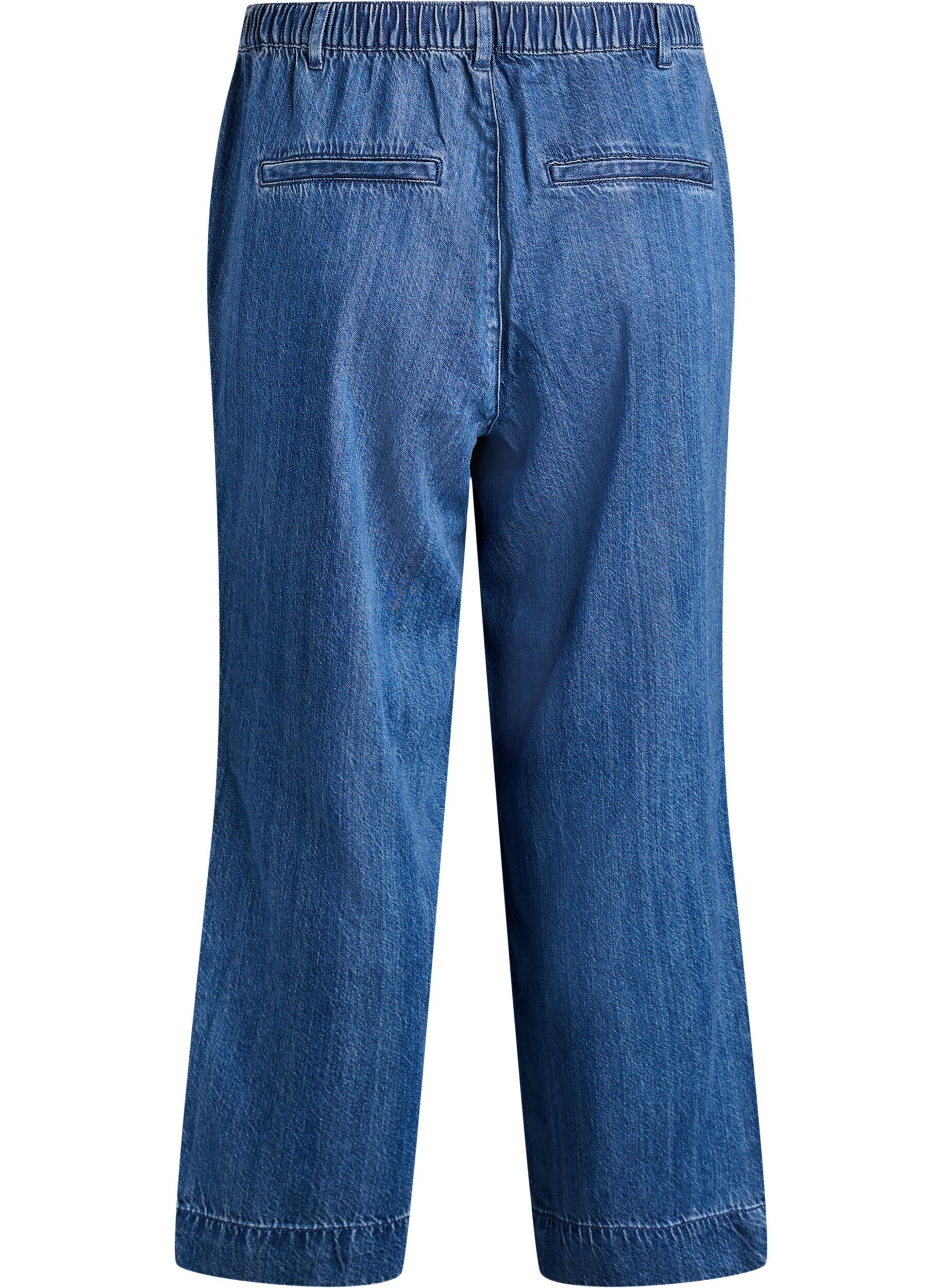 Zizzifashion Wide jeans with an elastic waistband, Blue, Packshot image number 1