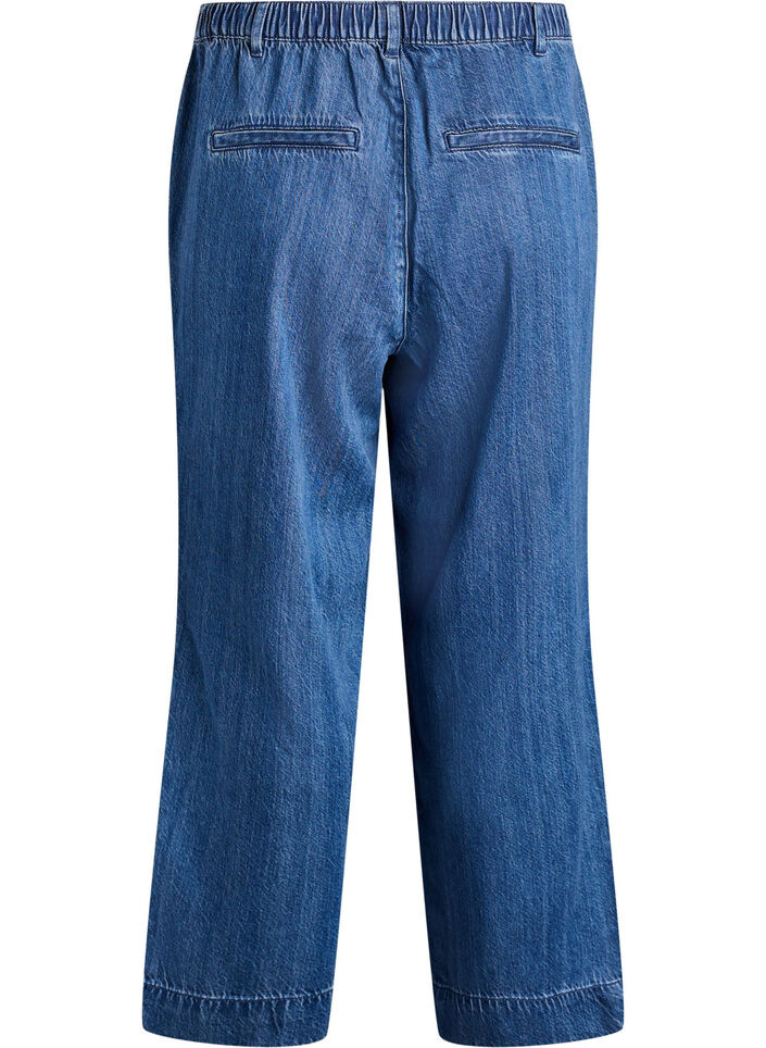 Wide jeans with an elastic waistband, Blue, Packshot image number 1
