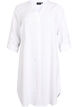 Long shirt in linen and viscose, White, Packshot image number 0