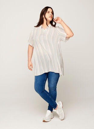 Short-sleeved striped tunic, Striped As ss, Model image number 2
