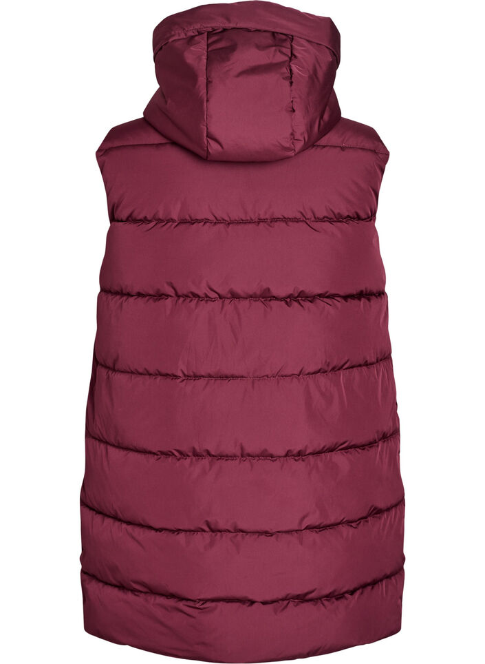 Long vest with hood and pockets, Red, Packshot image number 1