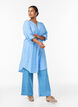 Long shirt in linen and viscose, Blue, Model image number 1