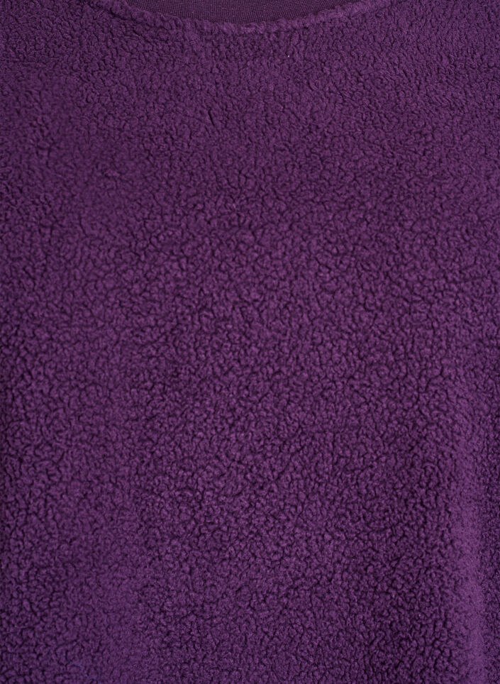 Soft teddy fleece sweater, Purple, Packshot image number 2
