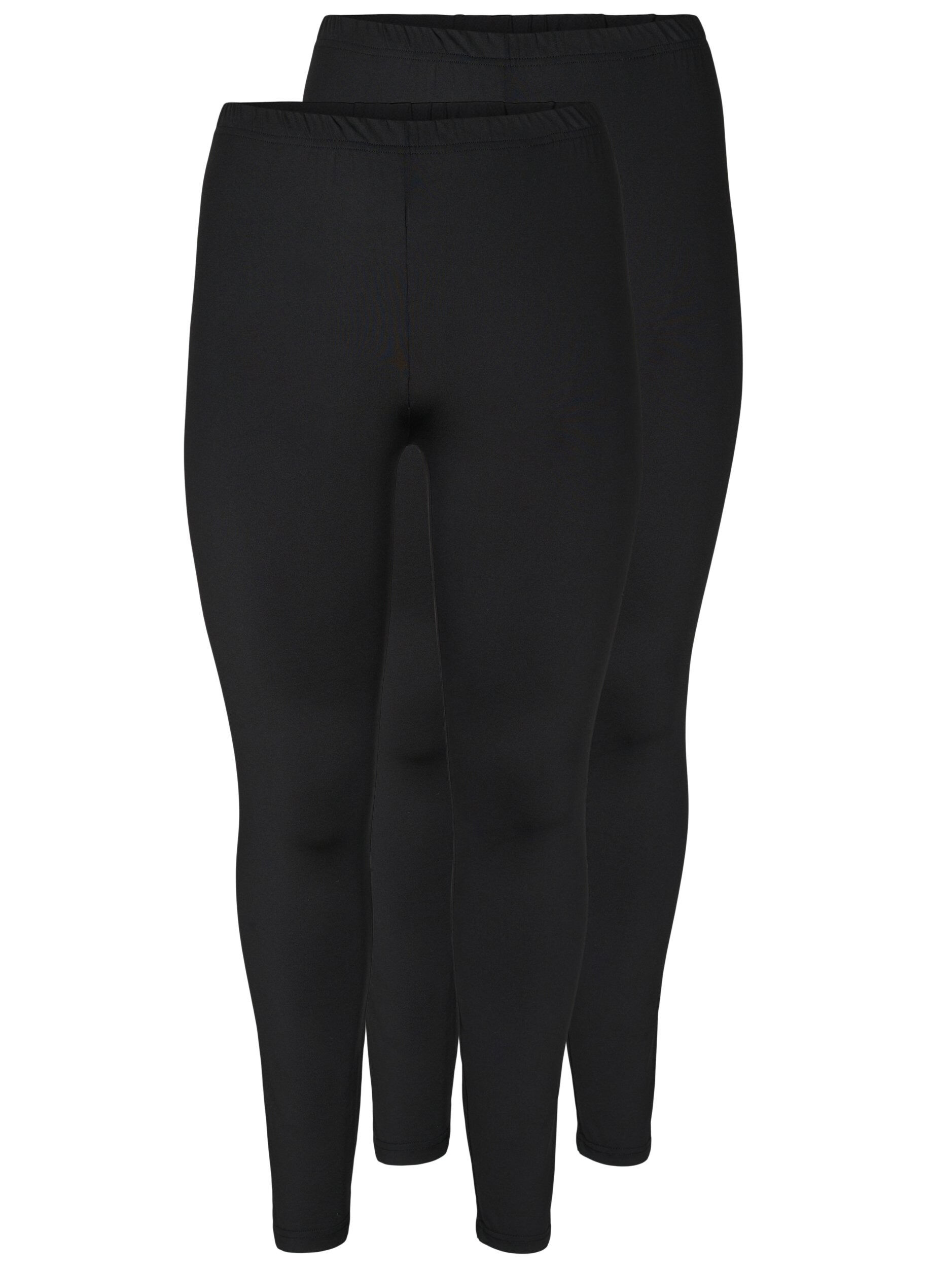 Zizzifashion 2-pack basic leggings, Black, Packshot image number 0