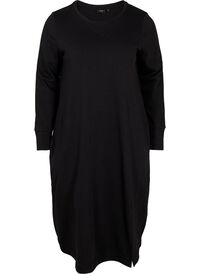 Cotton sweater dress with pockets