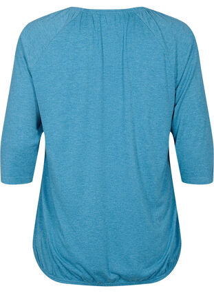 Malange blouse with 3/4 sleeves, Legion Blue Mel., Packshot image number 1