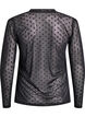 Mesh blouse with dots, Black, Packshot image number 1