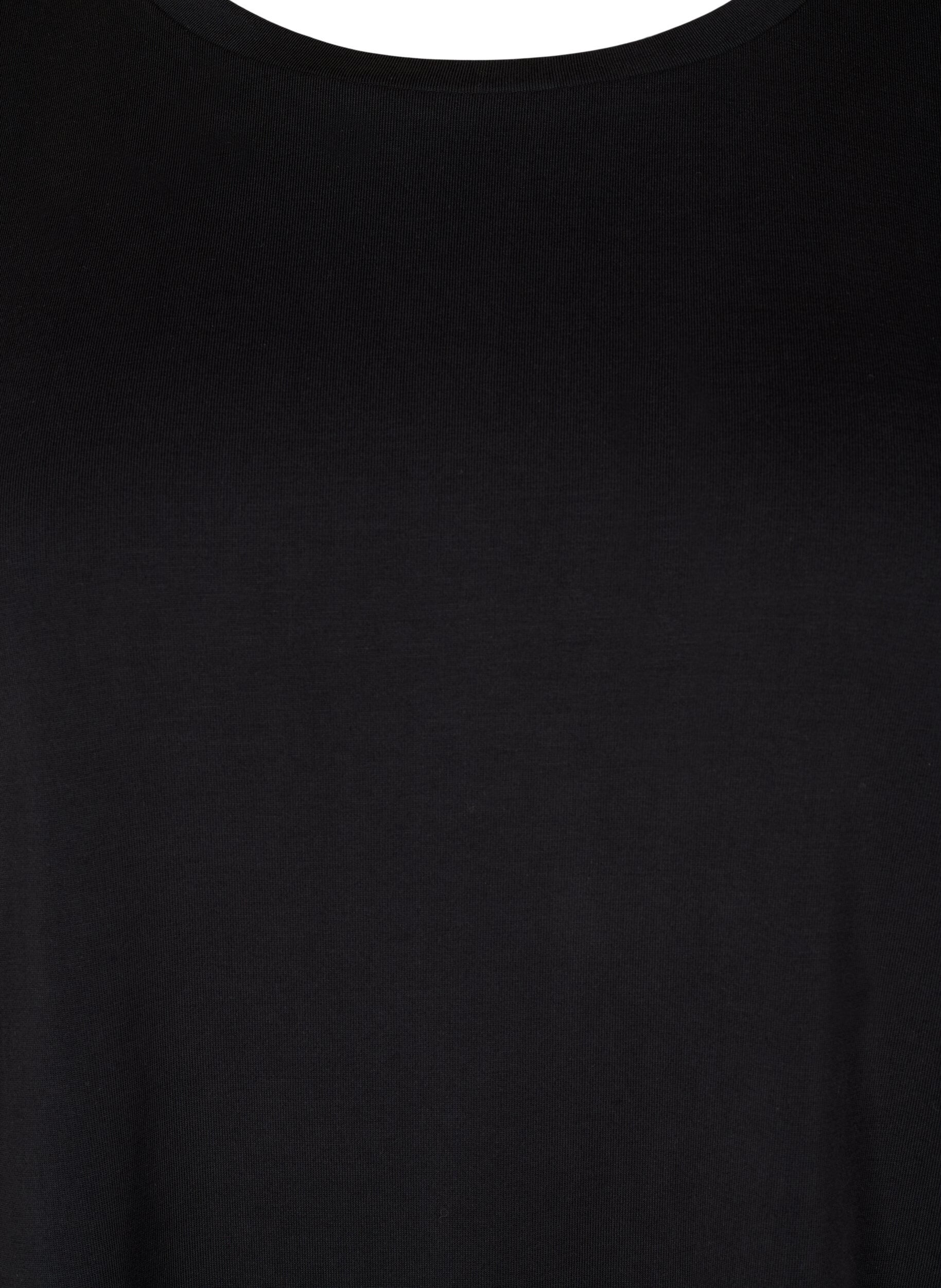 Zizzifashion T-shirt with TENCEL&trade; Modal and round neck, Black, Packshot image number 2
