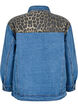 Denim shirt with leopard print details, Blue, Packshot image number 1